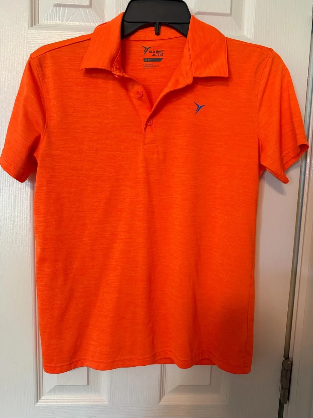 Old Navy Active Boys M 8 GO-DRY Performance Polo Shirts Green Orange Bundle 2
